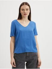 VILA Modré dámské basic tričko VILA Paya S