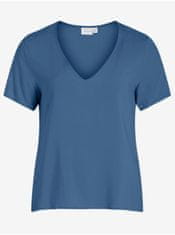 VILA Modré dámské basic tričko VILA Paya M