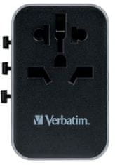 Verbatim univerzální cestovní adaptér UTA-04, USB-C, 3x USB-A, PD 61W, QC3.0