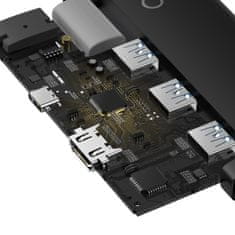 Greatstore Adaptér řady Lite HUB USB-C HDMI 4x USB 3.0 20cm černý