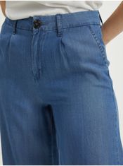Jacqueline de Yong Tmavě modré dámské široké kalhoty JDY Jasper XS