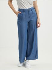 Jacqueline de Yong Tmavě modré dámské široké kalhoty JDY Jasper XS