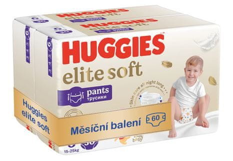 Levně Huggies Elite Soft Pants č. 6 měsíční balení 60 ks