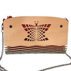 AMADEA Dřevěná kabelka červená - motýl 25 cm