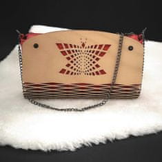 AMADEA Dřevěná kabelka červená - motýl 25 cm