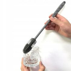 OEM Flexiclean - šedý ohebný silikonový kartáč na čištění lahví