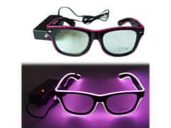 GGV Svítící LED brýle růžová