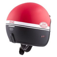 Cassida Otevřená přilba na motorku Oxygen Jawa OHC červeno-černo-bílá Velikost: XL