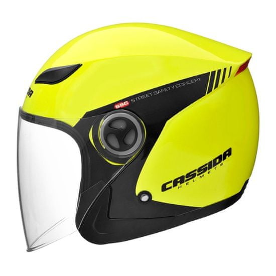 Cassida Otevřená přilba na motorku Reflex Safety černo-fluo žlutá Velikost: XS