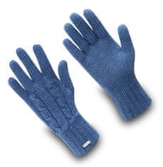 Exquisiv Vlněné rukavice s kašmírem Frozen City s copánky S / Denim Blue