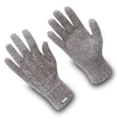 Exquisiv Vlněné rukavice s kašmírem Frozen City s copánky XL / School Grey