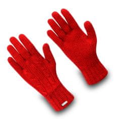 Exquisiv Vlněné rukavice s kašmírem Frozen City s copánky L / Winter Red