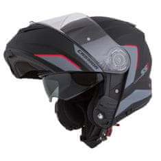 Cassida Vyklápěcí přilba na motorku Compress 2.0 Refraction černo-šedo-červená Velikost: XL