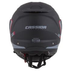 Cassida Vyklápěcí přilba na motorku Compress 2.0 Refraction černo-šedo-červená Velikost: XL