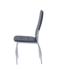 Jídelní židle, černá koženková s černými chromovanými nohami, 100 cm