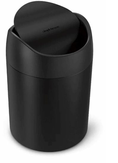Simplehuman Mini odpadkový koš na stůl, 1,5 l, matná černá ocel, CW2100
