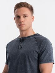 OMBRE Pánské tričko s krátkým rukávem Kamains navy S