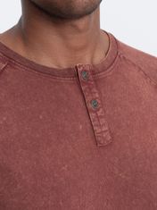 OMBRE Pánské tričko s krátkým rukávem Kamains kaštanová XL
