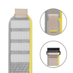 X-Site Řemínek pro Garmin Fenix nylonový 26mm šedý - žlutý pás