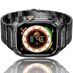 X-Site Řemínek pro Apple watch kovový 3Beads 45mm s krytem černý