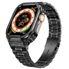 X-Site Řemínek pro Apple watch kovový 3Beads 45mm s krytem černý