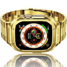 X-Site Řemínek pro Apple watch kovový 3Beads 45mm s krytem zlatý