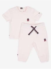 Tommy Hilfiger Sada holčičího trička a tepláků ve světle růžové barvě Tommy Hilfiger 68