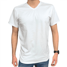 Moraj Pánské tričko krátký rukáv výstřih V bílá M