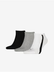 Puma Sada tří párů ponožek v černé, bílé a světle šedé barvě Puma Lifestyle 43-46