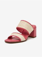 Högl Růžové dámské kožené pantofle na podpatku Högl Marbella 42
