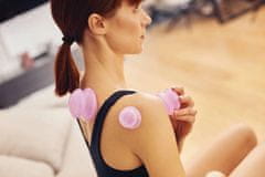 MH Star Sada silikonových čínských masážních baněk MED+, růžová