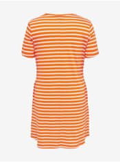 Only Carmakoma Oranžové dámské pruhované šaty s kapsami ONLY CARMAKOMA May 50-52