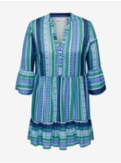 Only Carmakoma Modré dámské pruhované šaty ONLY CARMAKOMA Marrakesh 48