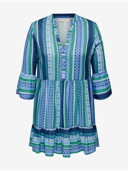 Only Carmakoma Modré dámské pruhované šaty ONLY CARMAKOMA Marrakesh