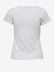 ONLY Bílé dámské žebrované tričko ONLY Carlotta L