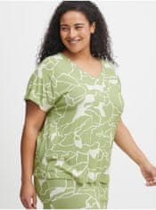 Fransa Bílo-zelené dámské vzorované tričko Fransa 50-52