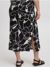 Fransa Bílo-černá dámská vzorovaná midi sukně Fransa 48