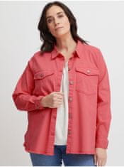 Fransa Růžová dámská džínová košilová bunda Fransa 48