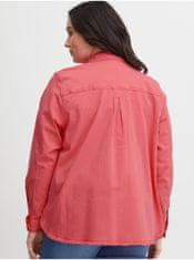 Fransa Růžová dámská džínová košilová bunda Fransa 48