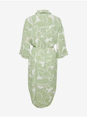 Bílo-zelené dámské vzorované košilové šaty Fransa S