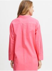 Fransa Růžová dámská košile s příměsí lnu Fransa L
