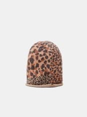 Desigual Hnědá dámská čepice s leopardím vzorem Desigual Animal Patch Gorro UNI