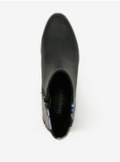 Desigual Černé dámské vzorované kotníkové boty na podpatku Desigual Dolly Patch 36
