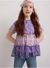 Desigual Světle fialové holčičí květované tričko Desigual Helm 122-128