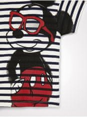 Desigual Modro-bílé holčičí vzorované tričko Desigual Mickey Sunglasses 146-152