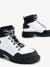 Desigual Černo-bílé dámské kotníkové boty Desigual Trekking White 41
