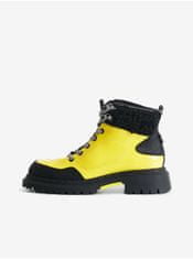 Desigual Černo-žluté dámské kotníkové boty Desigual Trekking White 36