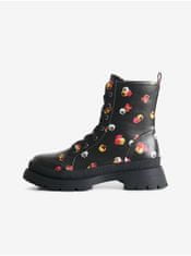 Desigual Černé dámské kotníkové květované boty Desigual Boot Flowers 37