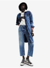 Desigual Modrá dámská dlouhá džínová bunda Desigual Luane S