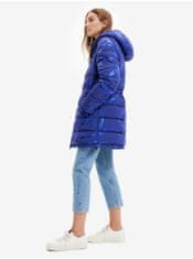 Desigual Modrý dámský zimní prošívaný kabát Desigual Aarhus XS